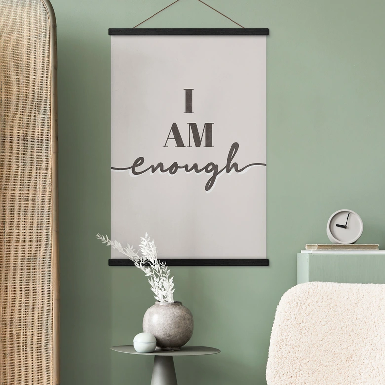 Stoffbild mit Spruch - I am enough 
