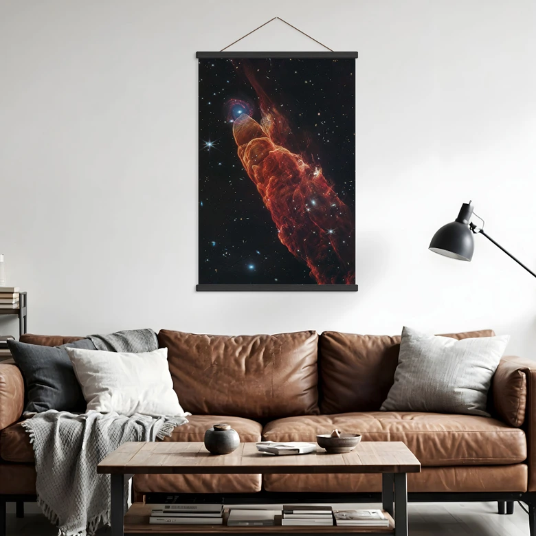 Affiche textile James Webb Telescope - Cyclone cosmique Herbig Haro 49/50 