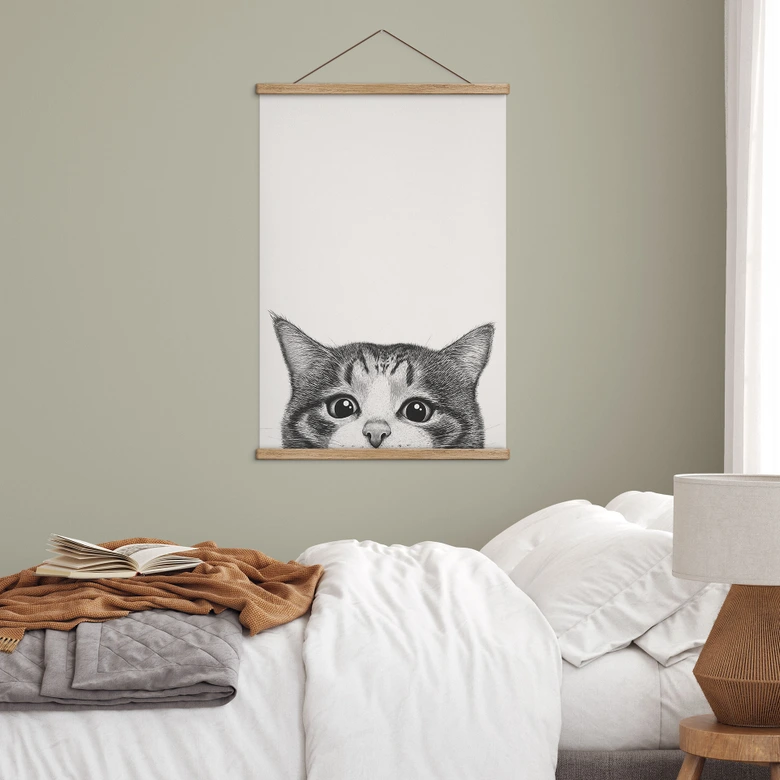 Póster de tela Gato curioso - Korenkova 