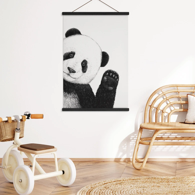 Póster de tela Panda ondulante - Korenkova 