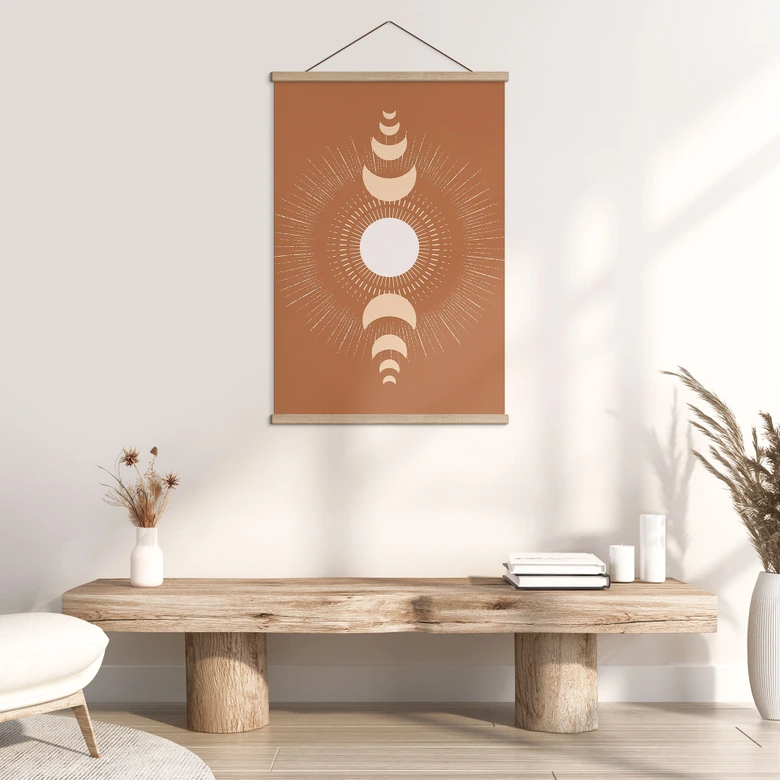Stoffbild Mondzyklen - Sonne und Mond im Einklang - KsanaKalpa 