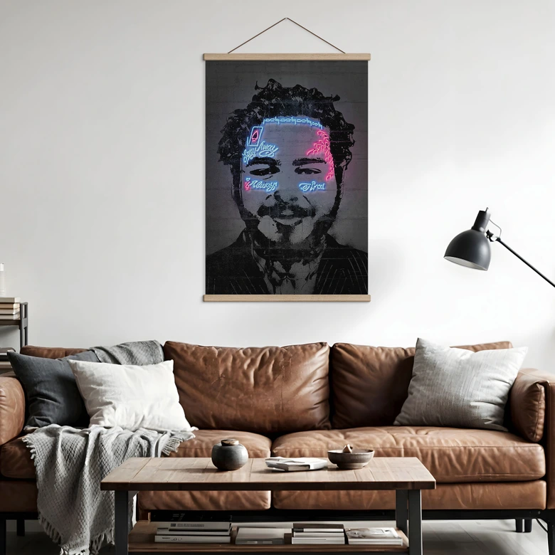Textielposter Post Malone - Mielu 