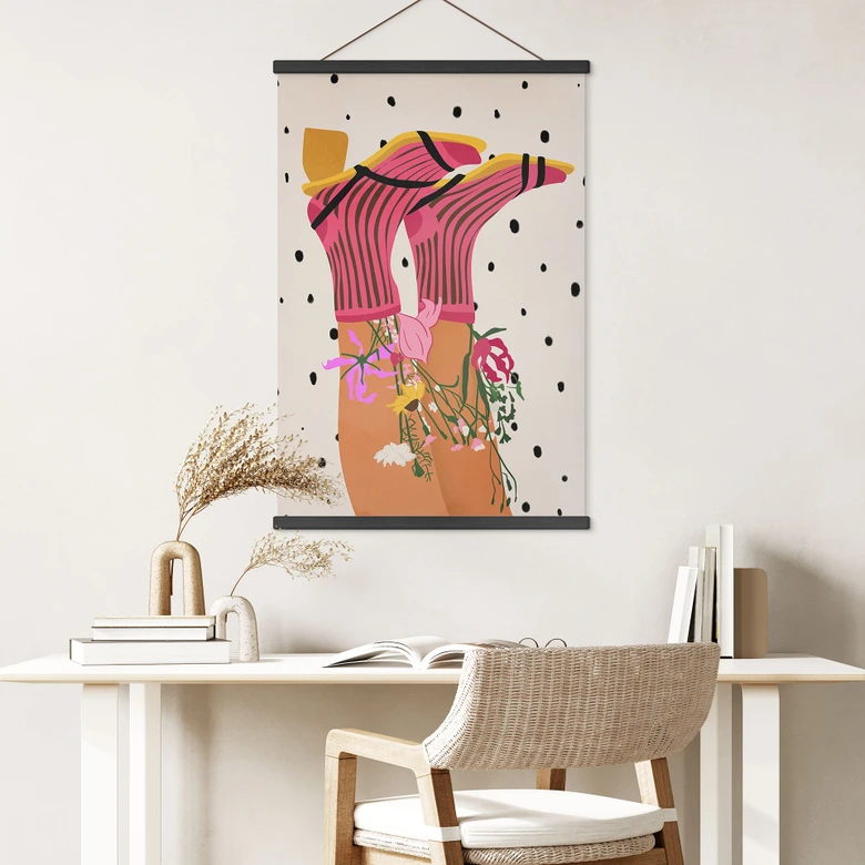 Textil poster Strumpkärlek möter flower power - Mokate 