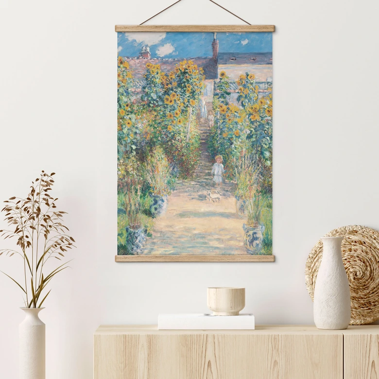 Textielposter Monet - De tuin van Monet in Vétheuil 