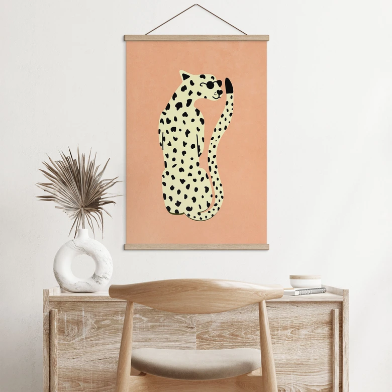 Stoffbild Eleganter Gepard mit Sonnenbrille - Oltmanns 