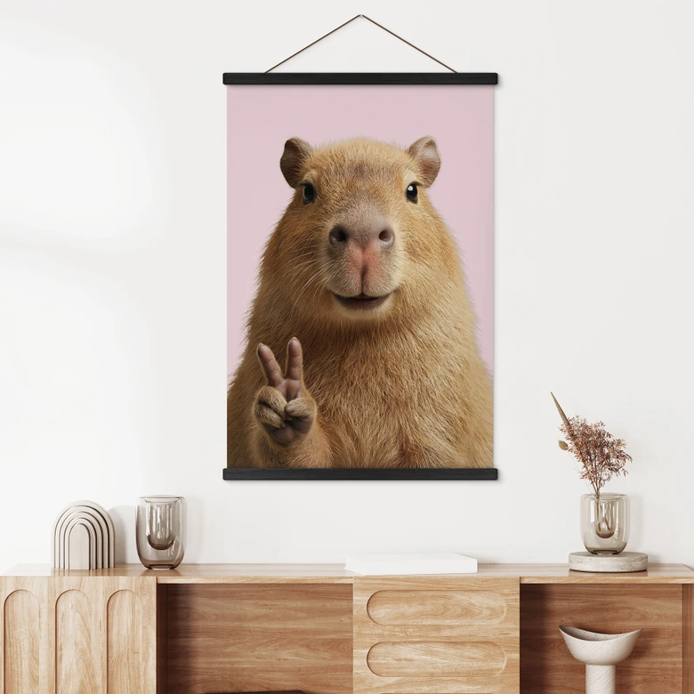Stoffbild Peace Capybara 