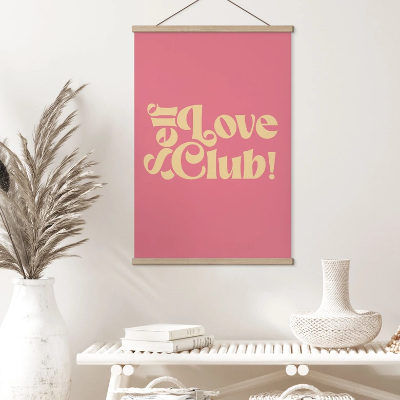 Stoffbild Self Love Club Pink - Prints by Ayleen 