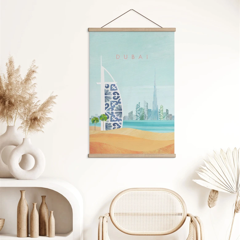 Stoffbild Strand von Dubai - Burj Al Arab - Rivers 
