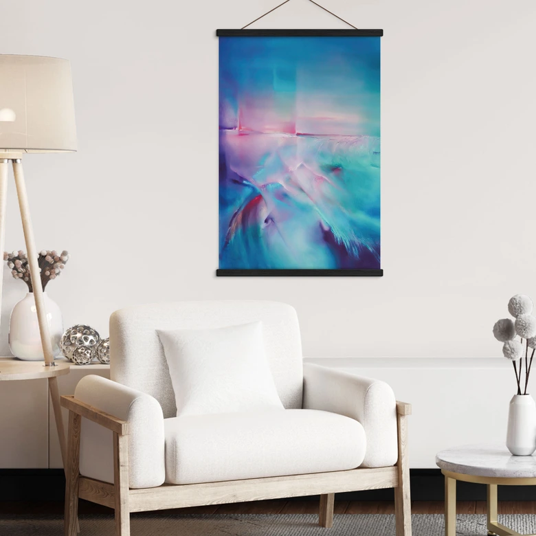Textil poster Aurora Borealis i turkos och lila - Schmucker 