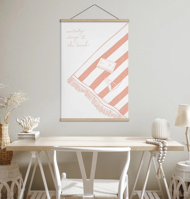 Obraz tkaniny tęskniący za plażą i morzem - Soley 