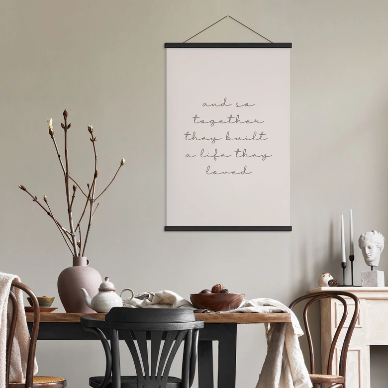 Stoffbild mit Liebesspruch - Together 