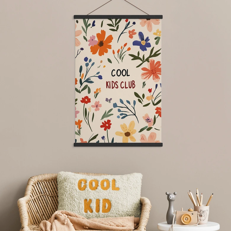 Stoffbild Cool Kids Club Bunte Blumen - Treechild 