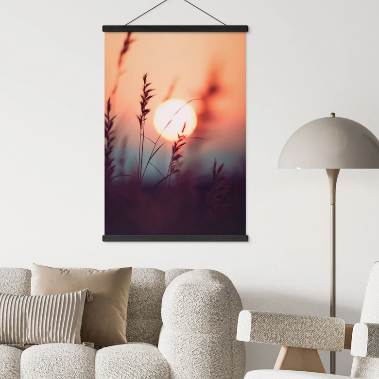 Stoffbild Gräser im Licht der glühenden Sonne - Treechild 