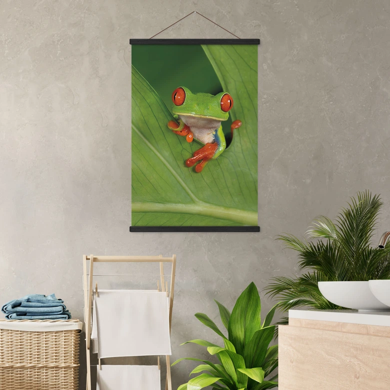 Stoffbild Laubfrosch im Regenwald - van Duijn 