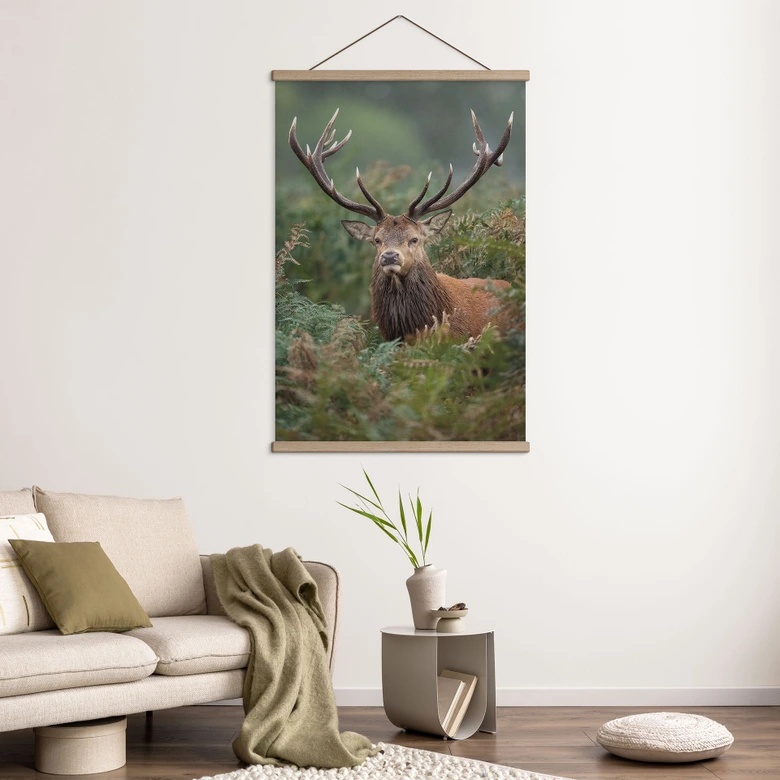Póster de tela ciervo rojo - Guardián del bosque - van Duijn 