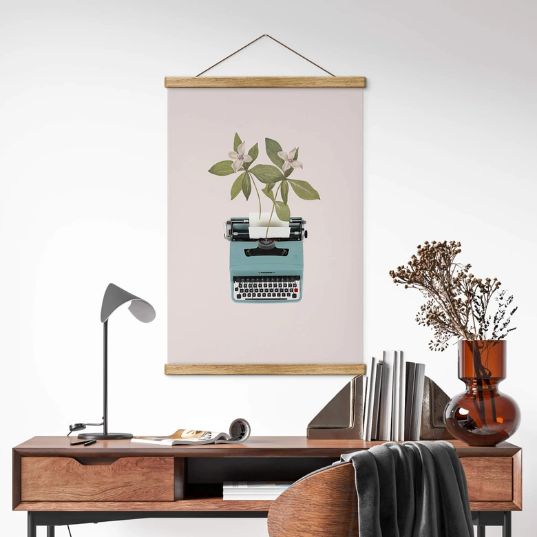 Textil poster Frida Floral Studio - Botanisk skrivmaskin 