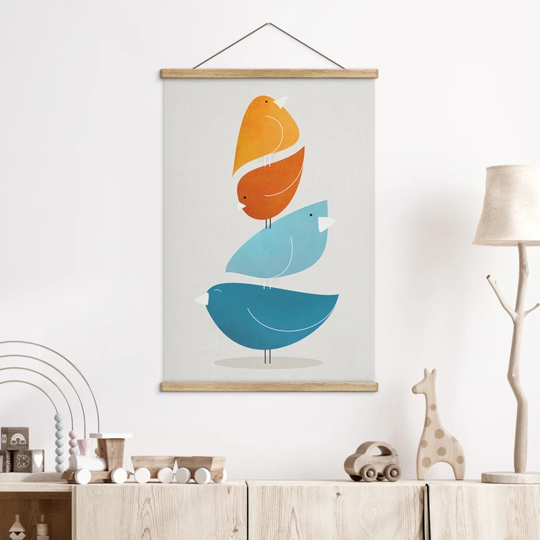 Stoffbild Bunte Vögel - Gallagher 