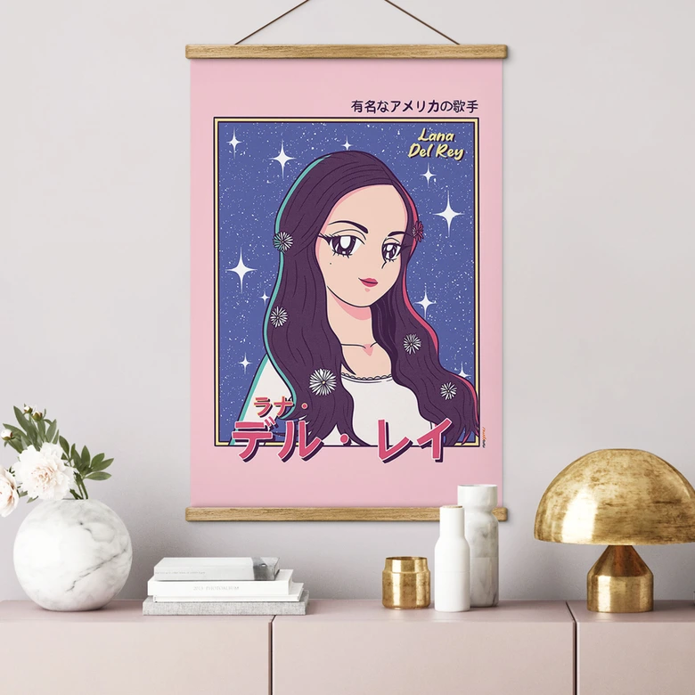 Textielposter Anime-Girl "Lana del Rey" - Gomes 