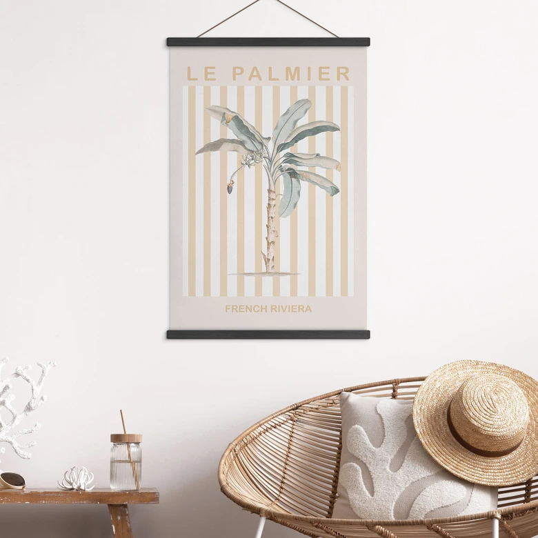 Stoffbild Palme an der Französischen Riviera - Grace Digital Art 