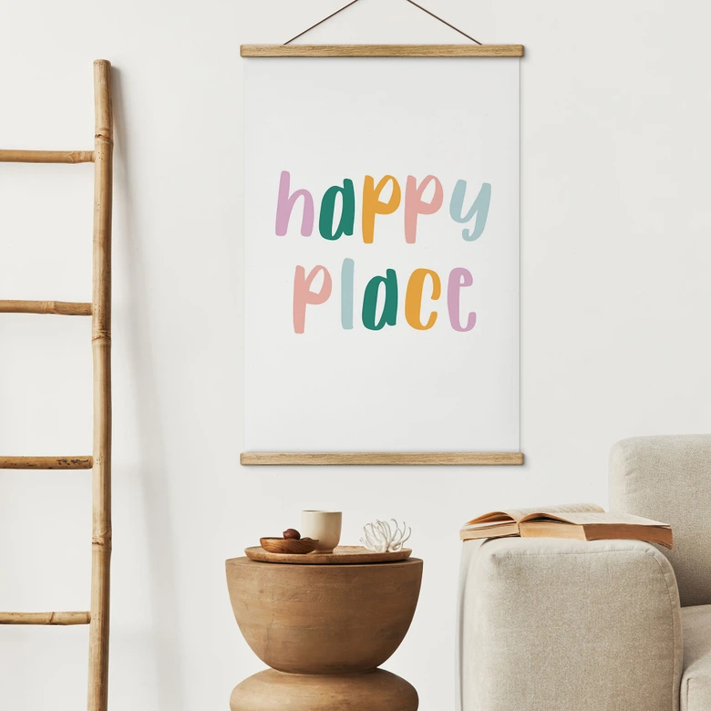 Textile poster saying - Happy place 
