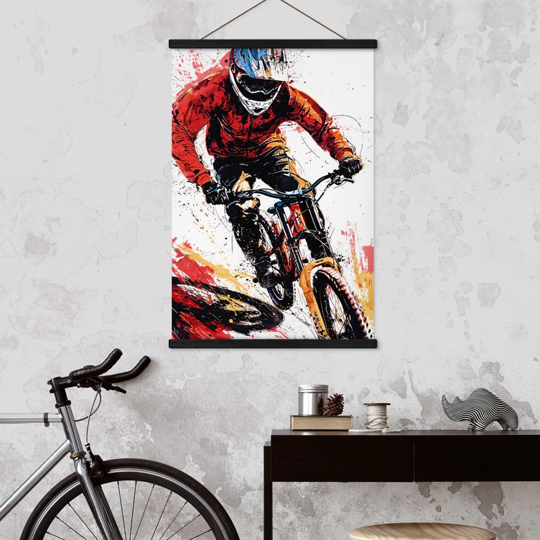 Stoffbild Dynamischer Mountainbiker - Jaszke 