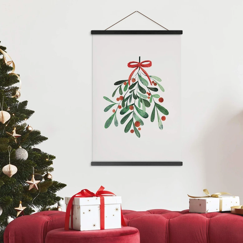 Stoffbild Weihnachtlicher Mistelzweig - Kristina 