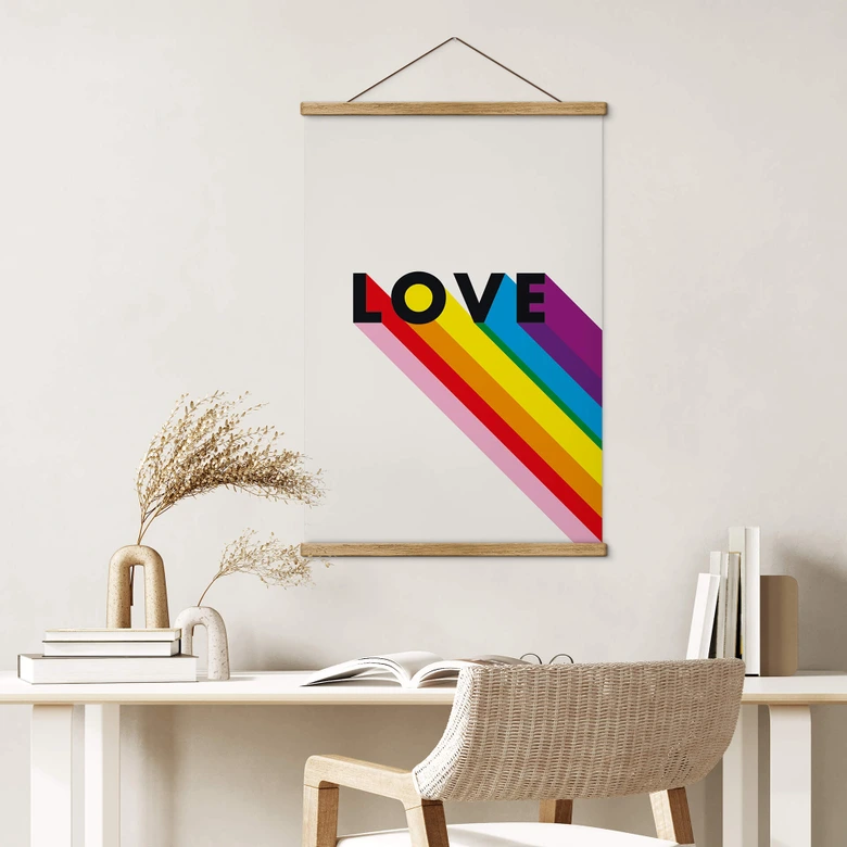 Stoffbild LGBTQIA+ Love Regenbogen 