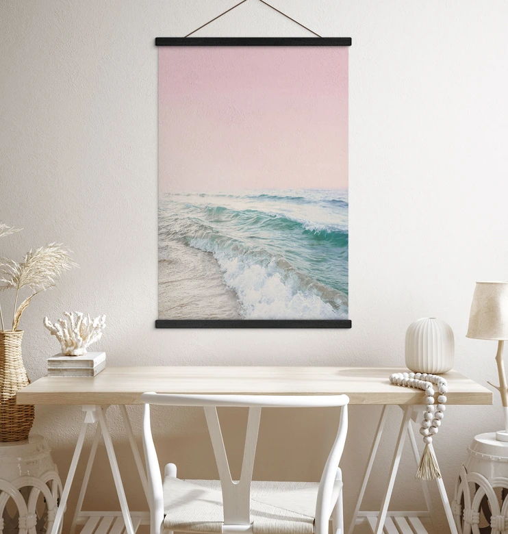 Stoffbild Rosa Himmel über dem Meer - Sisi & Seb 