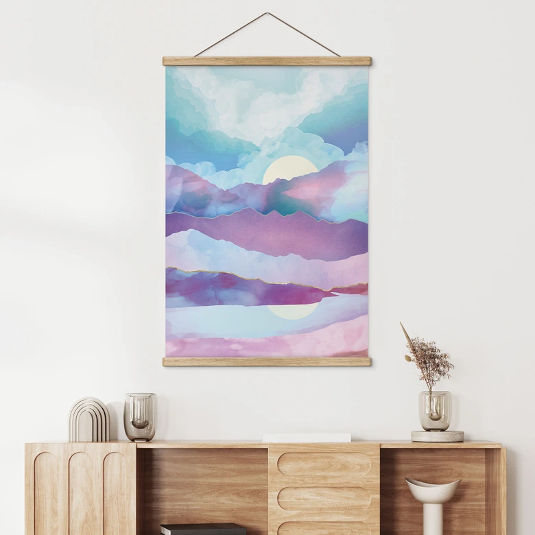 Stoffbild Schillernde Berglandschaft - SpaceFrog Designs 