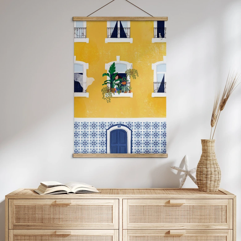 Textil poster Lissabons fasad - Tomljanovic 