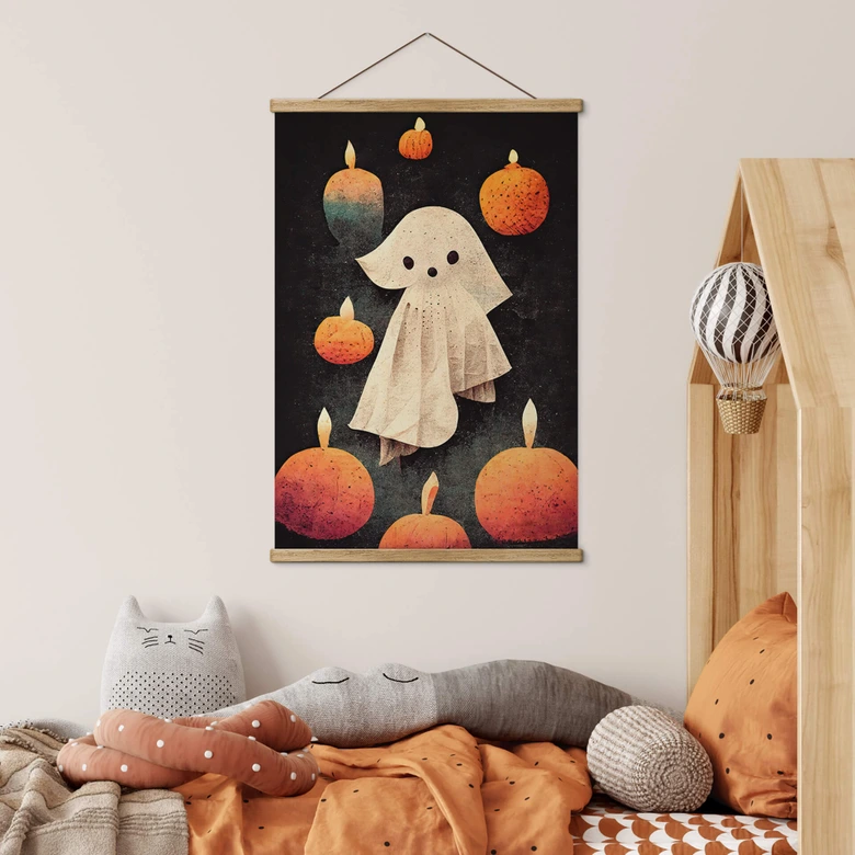 Stoffbild Kleiner Geist im Kerzenschein - Treechild 