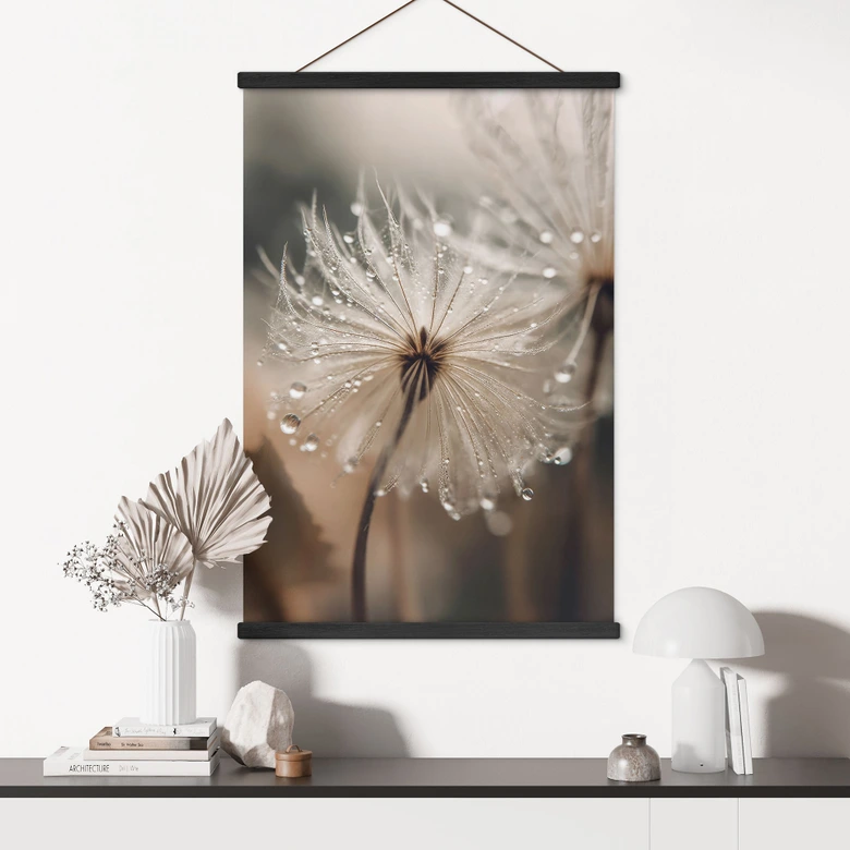 Obraz tkaniny Mniszek lekarski w porannej rosie - Treechild 