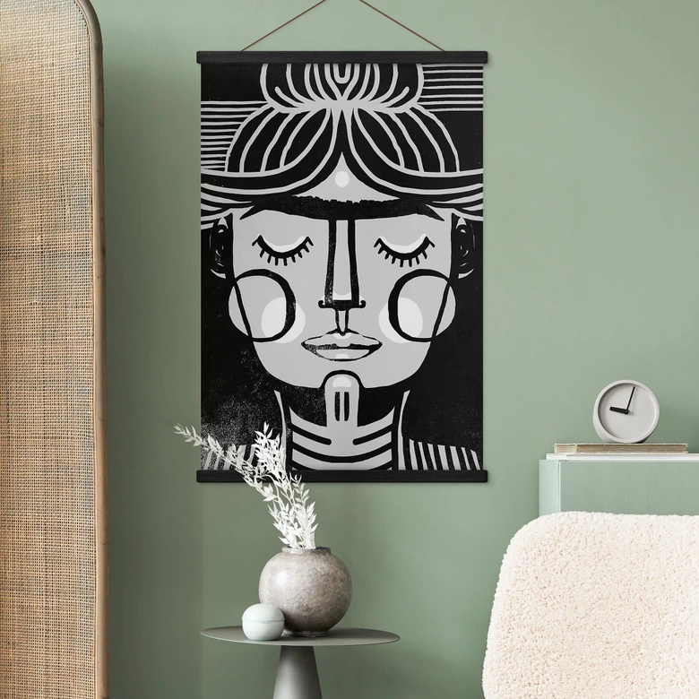 Stoffbild Träumende Frida Illustration - Treechild 