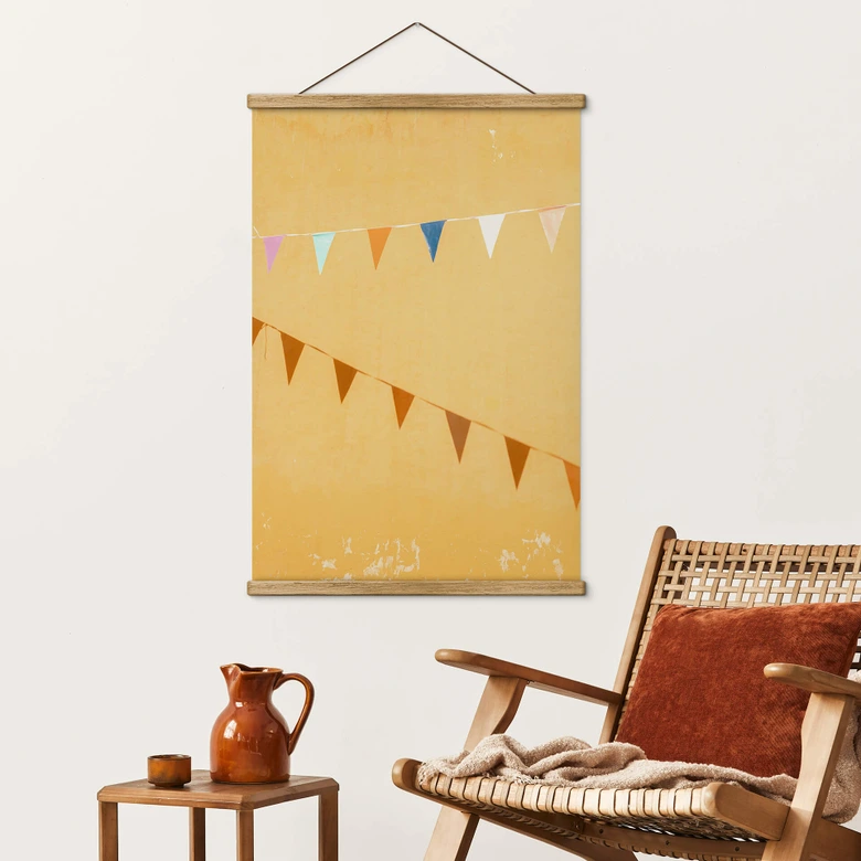 Textile poster Flags in Mexico - Zwart 