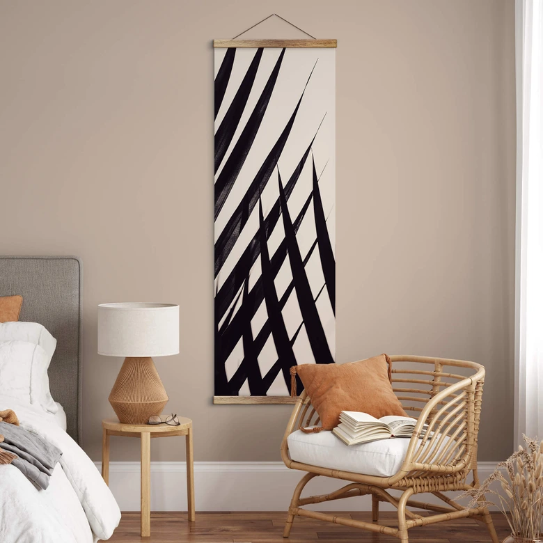 Textielposter 1X Studio - Zwart Palmblad 