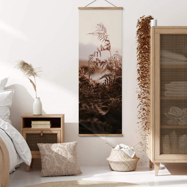 Stoffbild Goldene Gräser im Herbst Panorama - Annie 