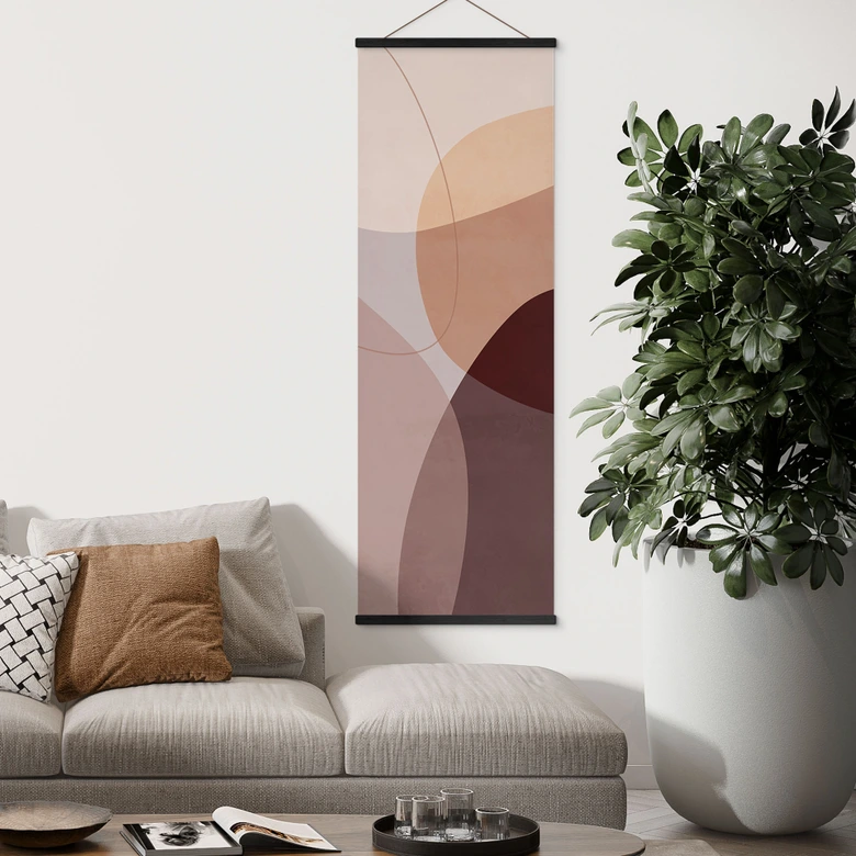 Tekstil plakat Abstrakte former i varme jordfarver - Böhmer 