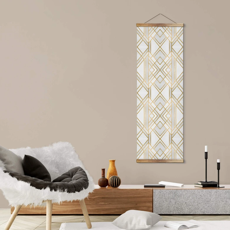 Tekstil plakat Fredriksson - Golden Geometry - Panorama 