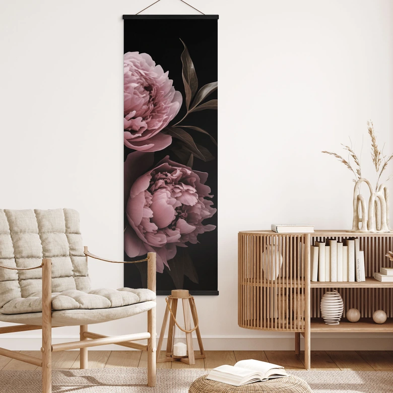 Textielposter Pioenroos roze - Haase 