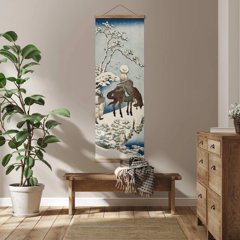 Affiche textile Hokusai - Le poète chinois Su Dongpo - Panorama 