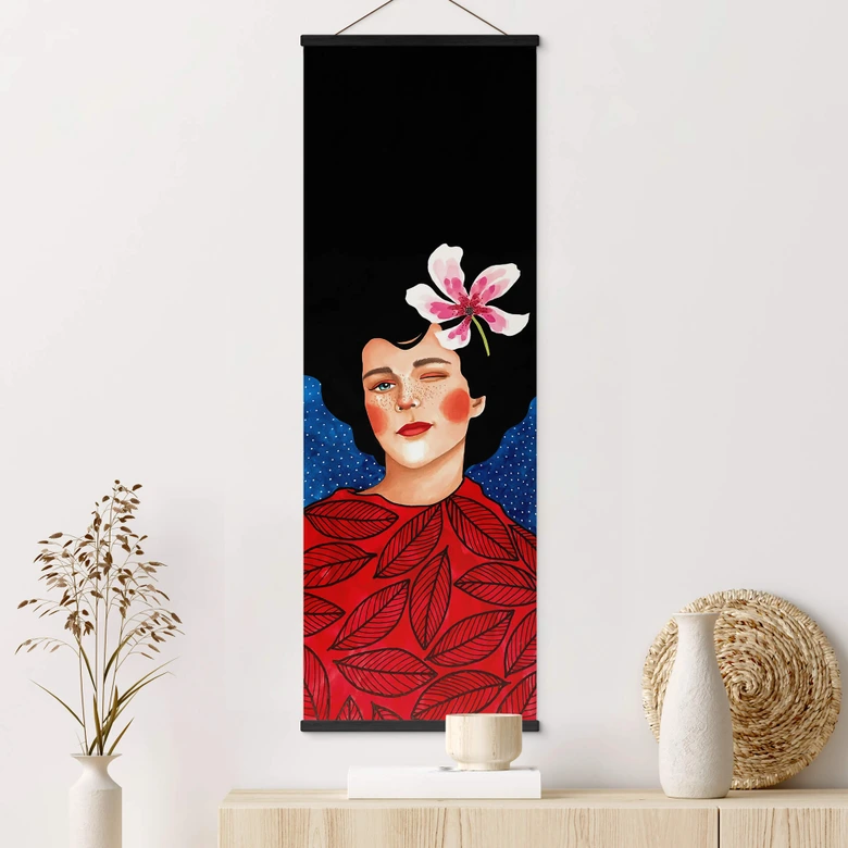 Affiche textile Woman with a twinkle in her eye - Hülya 