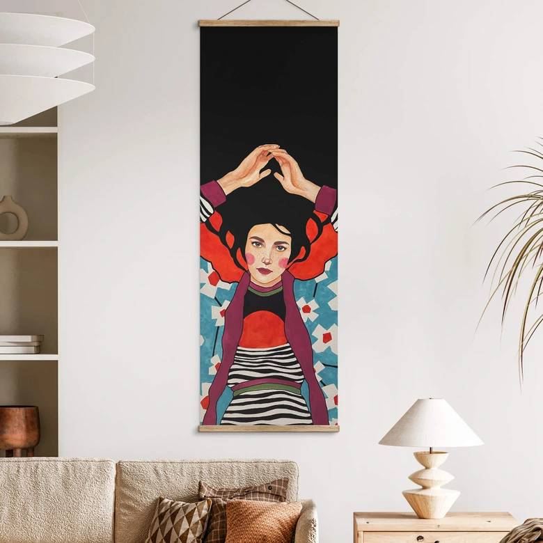 Stoffbild Frau mit ruhiger Seele - Hülya - Panorama 