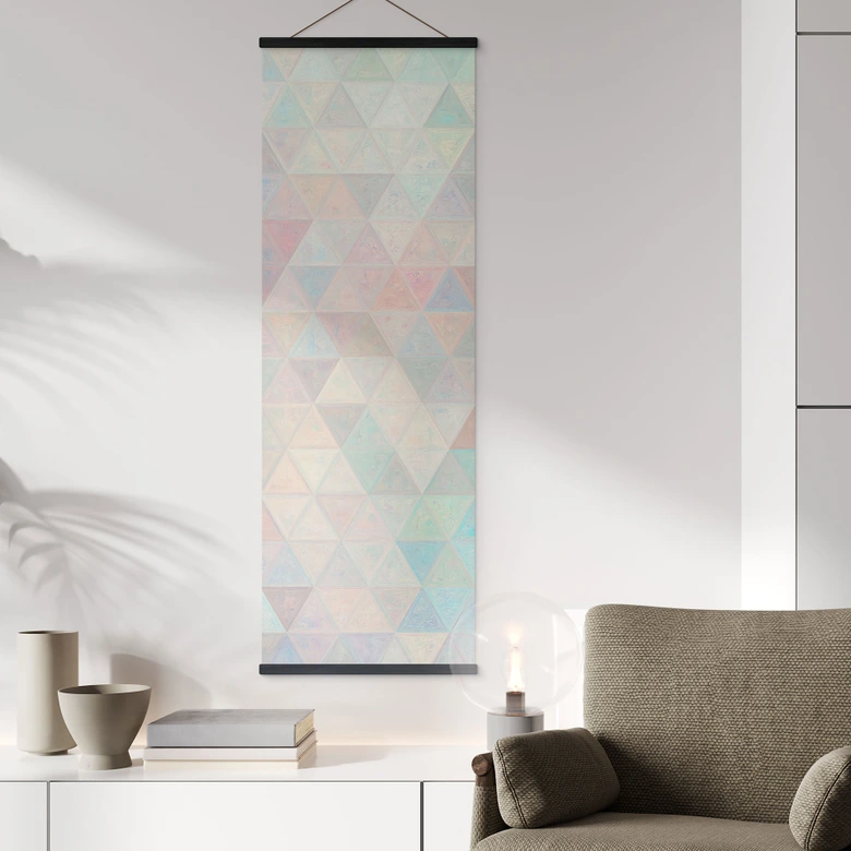 Affiche textile Triangles de mosaïque colorés - Jaszke 