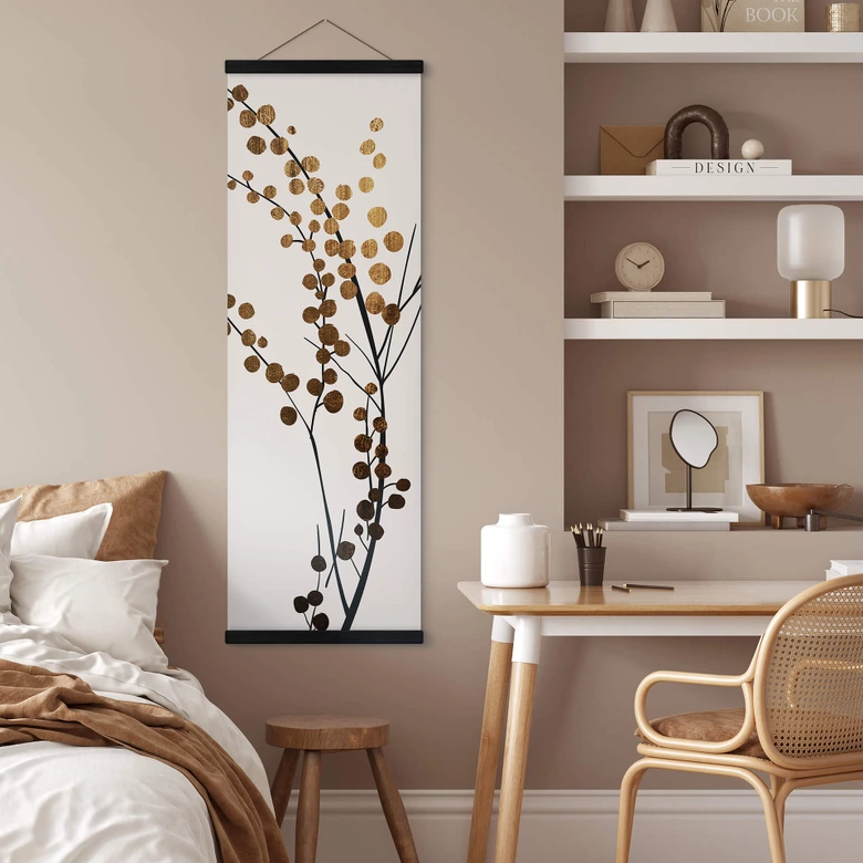 Cubistika Tekstil plakat - Gylden gren - Panorama 