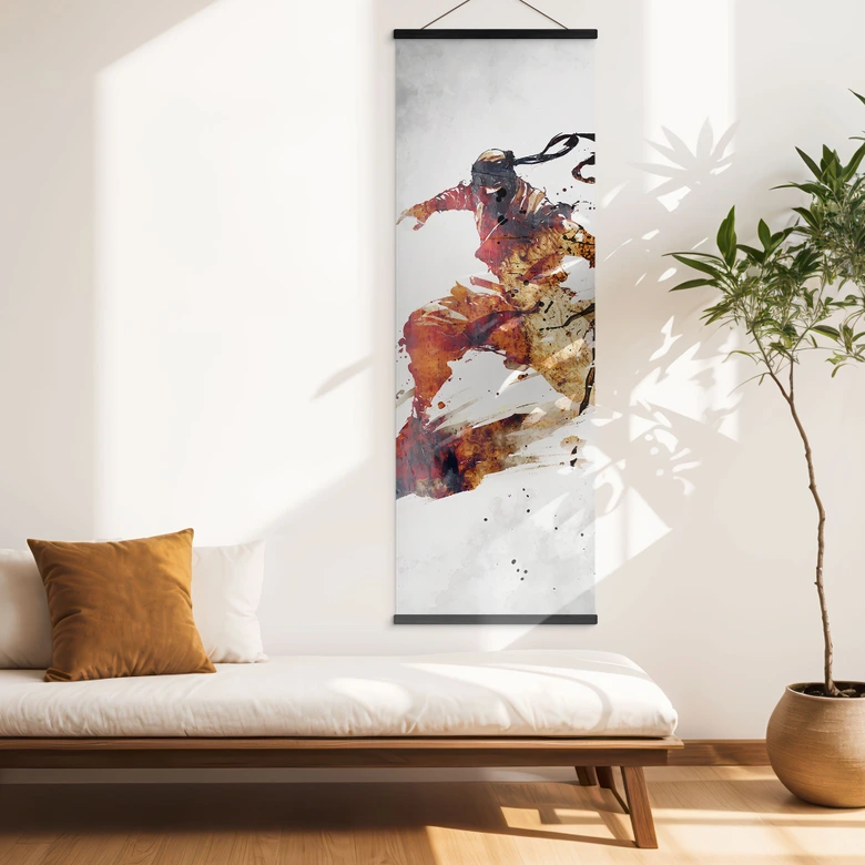 Affiche textile Ninja volant - Kulik 
