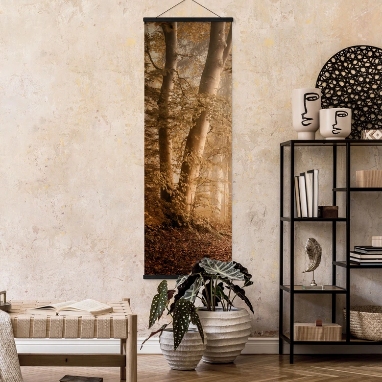 Obraz tkaniny Las w porannej mgle - Maier 