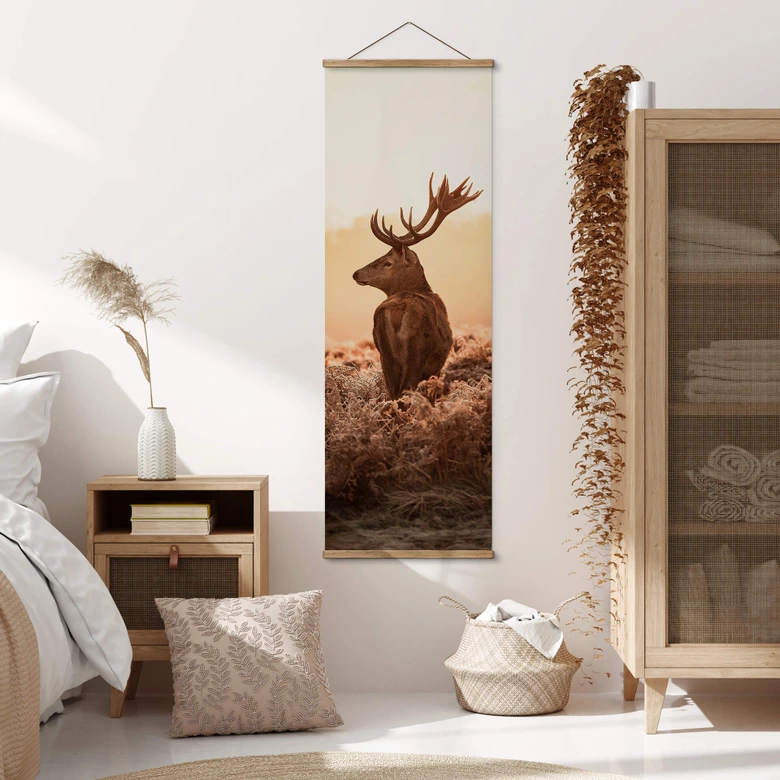 Natur Textil poster - Majestätisk hjort - Panorama 