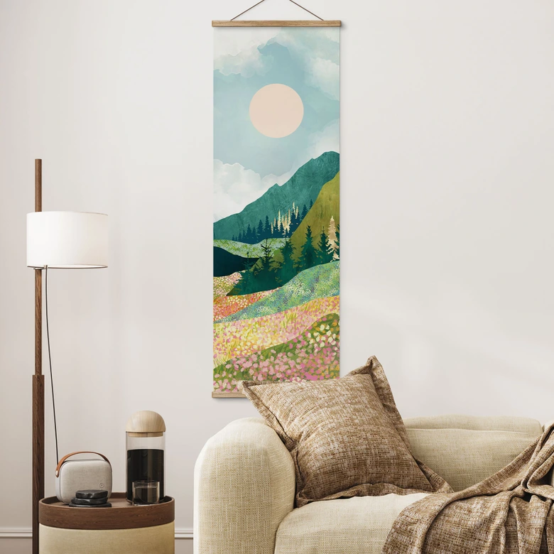 Obraz tkaniny Kolorowa wiosenna łąka - SpaceFrog Designs - Panorama 