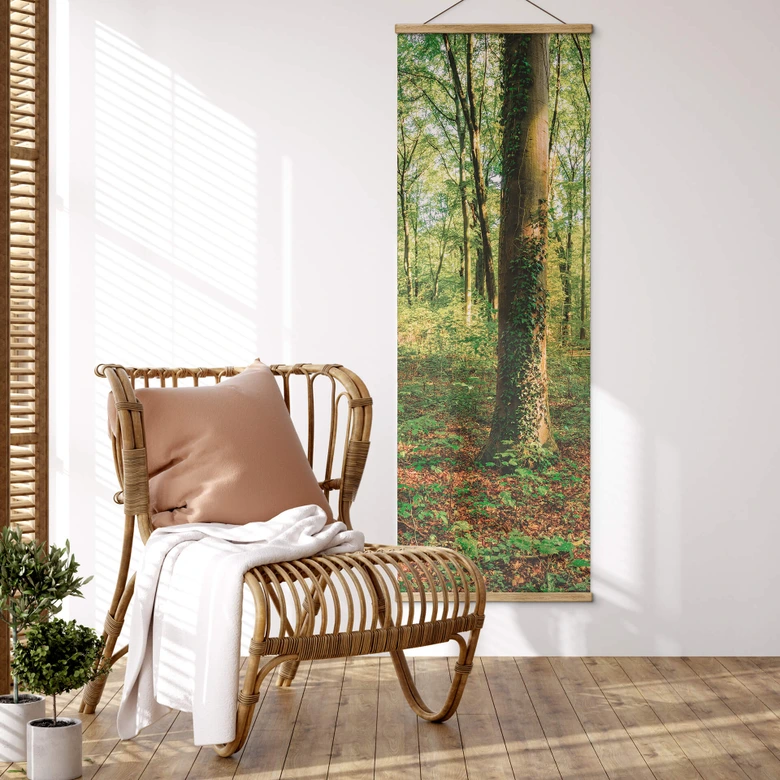 Textil poster Djupt inne i skogen - Panorama 