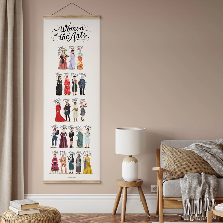 Textil poster Berömda kvinnor inom konsten - Tohmé - Panorama 